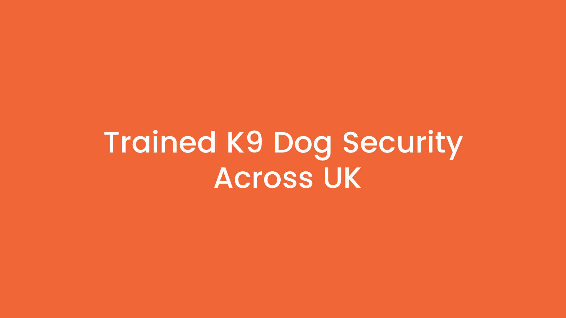 Trained K9 Dog Security Across UK